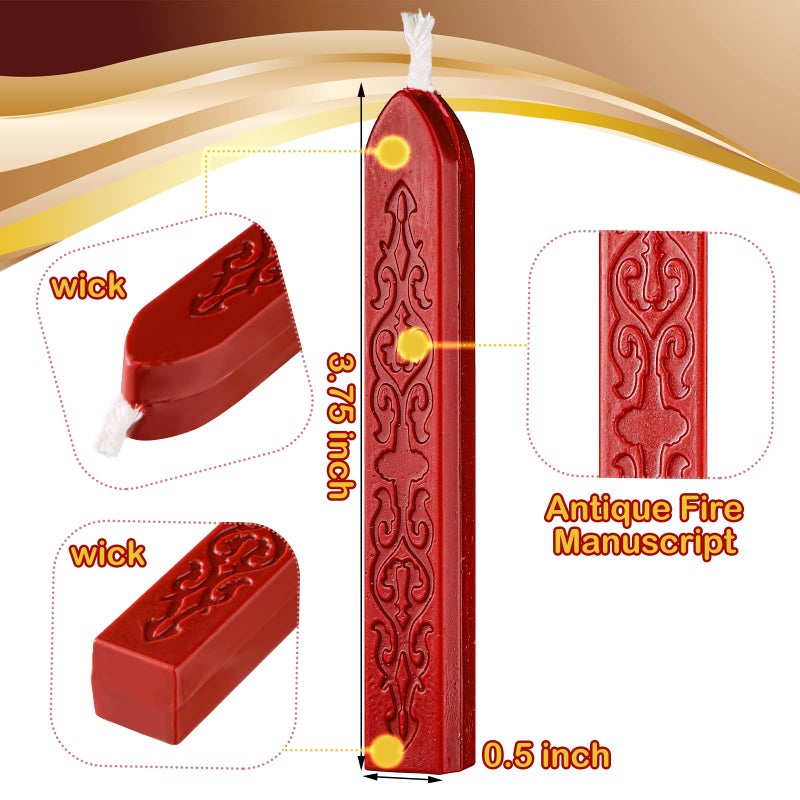 Bememo 12 Pieces Sealing Wax Sticks with Wicks Antique Fire Manuscript Sealing Wax for Seal Stamp(Christmas Color) - Image 2
